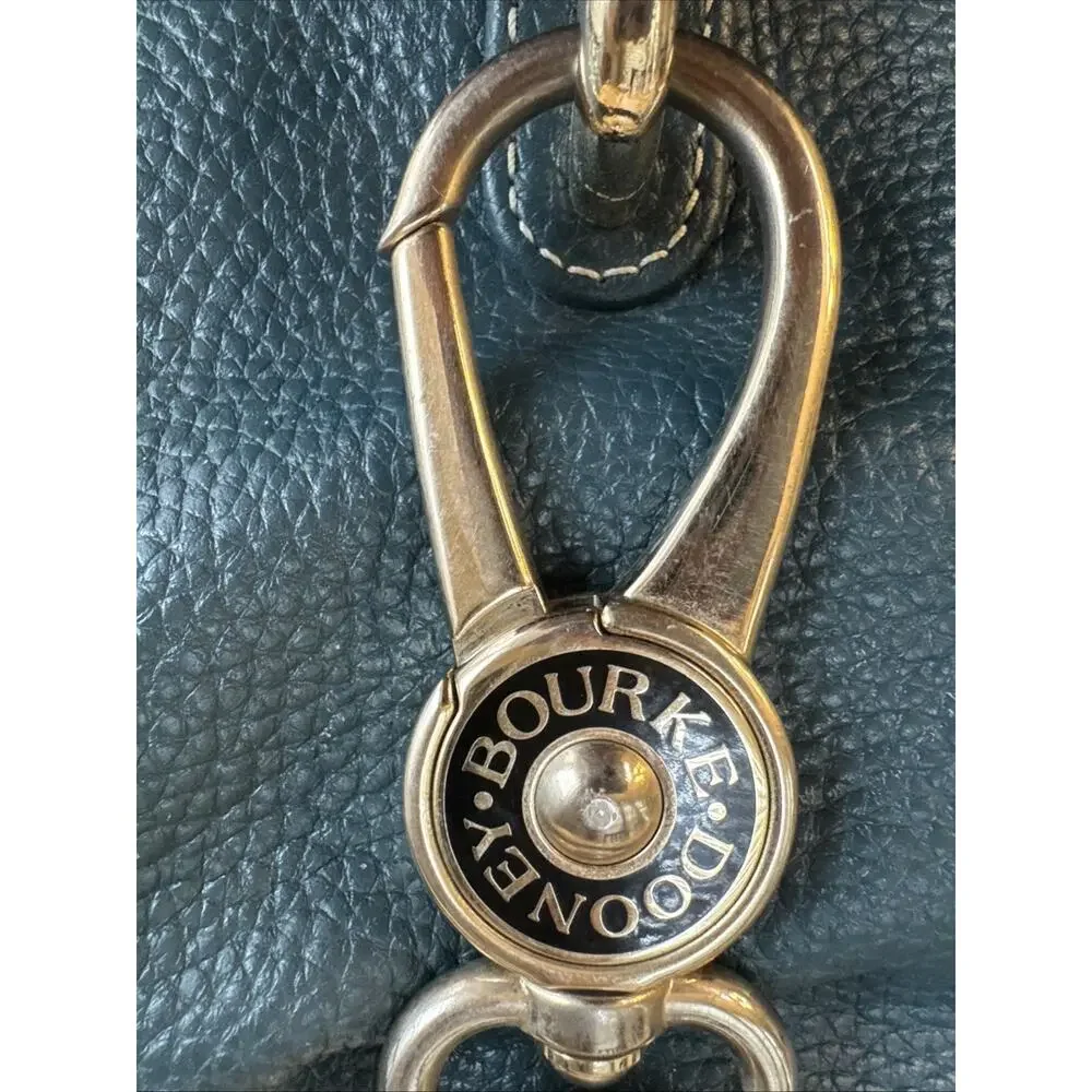 Dooney & Bourke Logo Lock Hobo Satchel Bag‎ Shoulder Purse Blue Leather READ